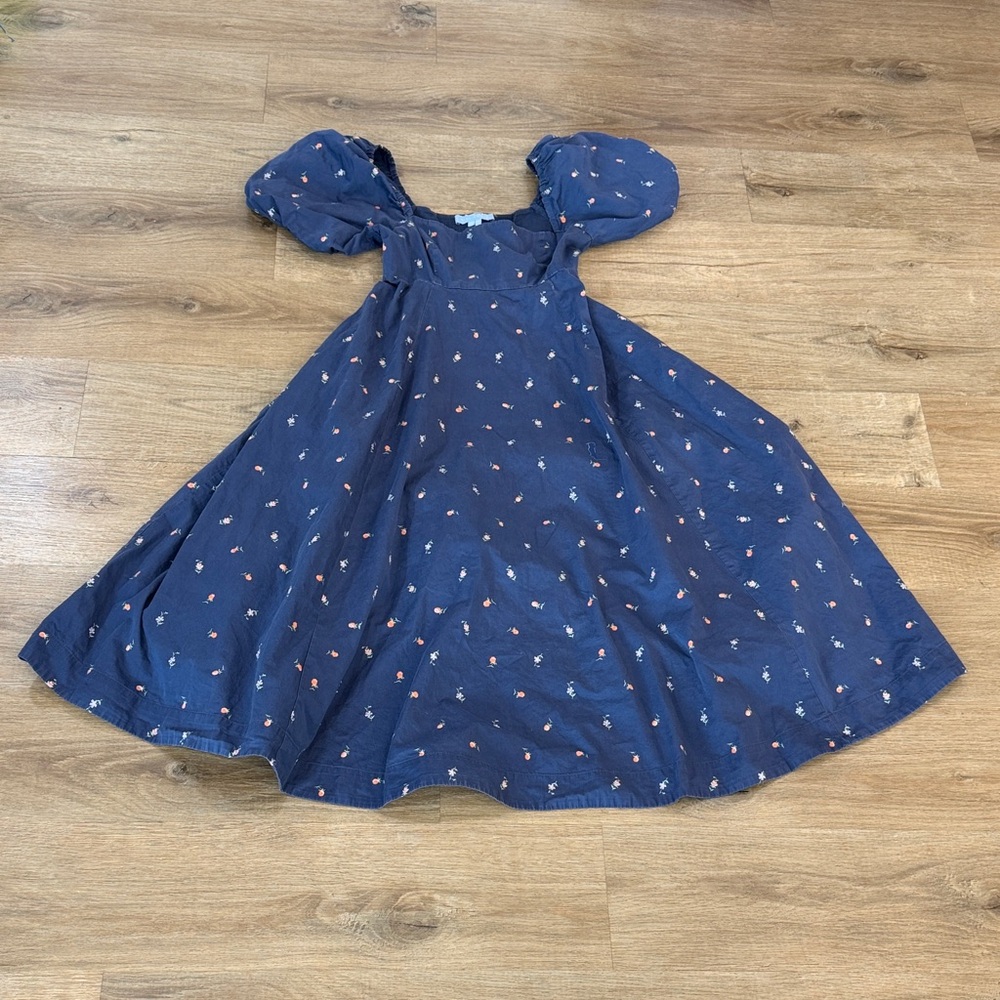Hill House Navy Blue Floral Midi Matilda Dress - Picture 7 of 15